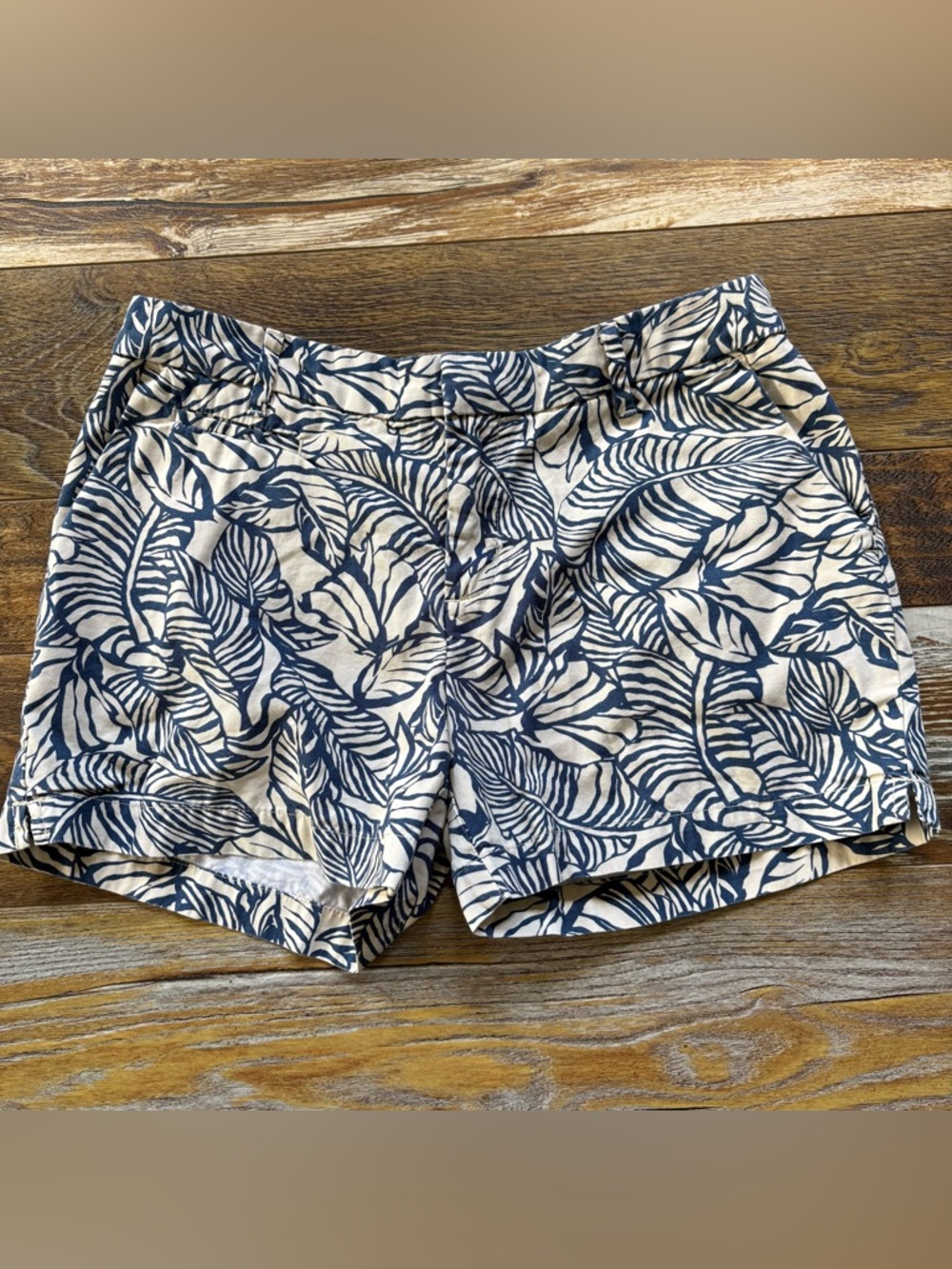 Patagonia Size M Organic Cotton Shorts Blue Cream Tropical Casual Summer